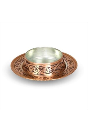 Copper Snack Breakfast Bowl with Engraved Plate GS001636 - MORYA