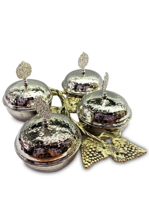Copper Spice Bowl Sugar Bowl Snack Bowl with Branches and Leaves Special Series of 4 TYC00577888672 - Genel Markalar