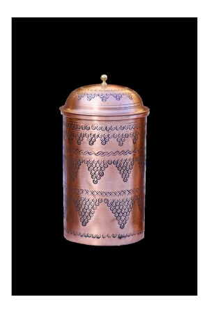 Copper Spice Jar Embroidery Grape Patterned Long Matte Copper Color 742901746785 - Bakır Concept