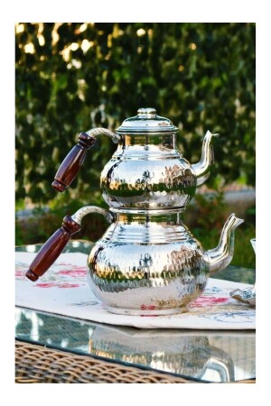 Copper Teapot Hammered Thick Silver Color CKCCYDNLK - Bakır Concept