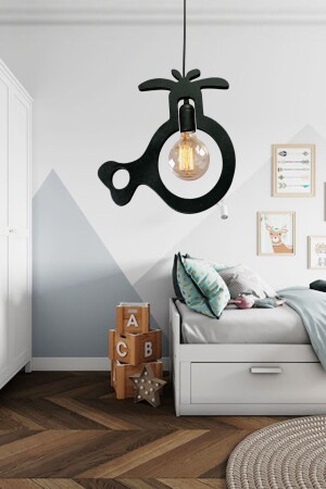 Copter Einzel-Kronleuchter, Hängelampe, moderne rustikale dekorative Lampe, Kinderzimmer-Kronleuchter UTMCOPTER1 - UTKU TASARIM