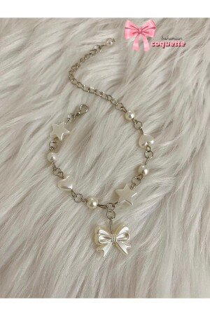 Coquette Fairycore Bracelet with Bow and Heart and Star - Bohemian Takı Tasarim