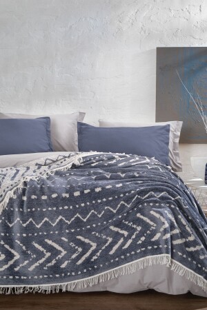 Cora Single Bedspread - Indigo - Yataş