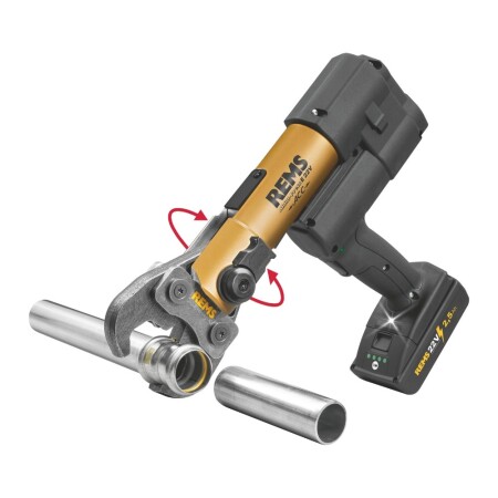Cordless pipe pressing tool REMS Akku-Press E 22V ACC Gold - Rems