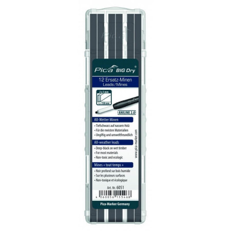 Cores for marking wet wood for PICA Anline 2.0 BIG Dry marker, 12 pcs. - PICA
