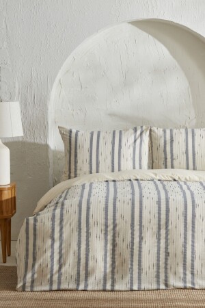 Cosmos 100% Cotton Double Duvet Cover Set Indigo 200. 22. 01. 0140 - Karaca Home