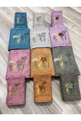Cotton 3D Patterned Mother-Daughter 6 Pieces 50x90 Hand Face & 6 Pieces 30x50 Kitchen Towel Set YILDIZ*1*12 - AYHANHOME