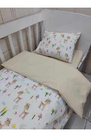 Cotton Baby Kids Bedding Set 80x130 for Crib Karaca Brown 6606 - Bebek Özel