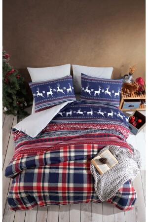 Cotton Duvet Cover Set - Double Deer with Elastic Sheets - Gray GRM0028 - GARDEN ROOM
