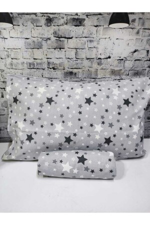 Cotton Fabric Star Pattern Double Fitted Sheet Set - Gasel Çarşi