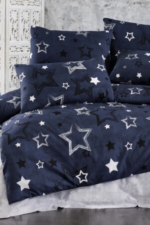 Cotton - Fitted Sheets Duvet Cover Set Double Star - Gray GRM0034 - GARDEN ROOM