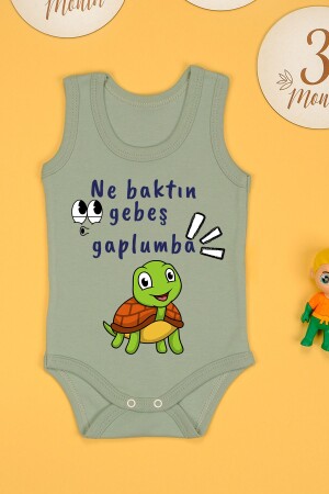 Cotton Gebeş Gaplumba Printed Snap-On Body Zipın - Bebetospik