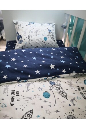 Cotton Kids Teenager Single Duvet Cover Set Space Astronaut 1675 - Bebek Özel