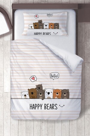 Cotton Micro Satin Bears Children's Room Children's Duvet Cover Set ibrtnb063 - instababyrooms