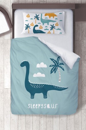 Cotton Micro Satin Cute Dino Kids Room Children's Duvet Cover Set ibrtnb076 - instababyrooms