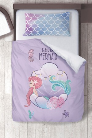 Cotton Micro Satin Purple Mermaid Kids Room Children's Duvet Cover Set ibrtnb179 - instababyrooms
