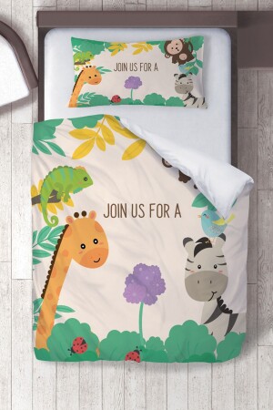 Cotton Micro Satin Safari Set 3 Kids Room Children's Duvet Cover Set ibrtnb177 - instababyrooms