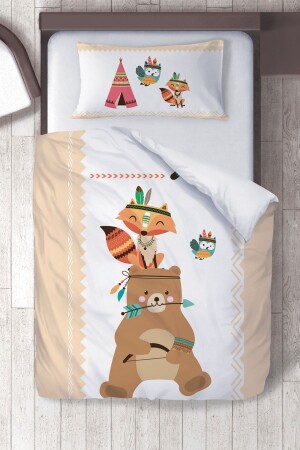 Cotton Micro Satin Scandinavian Teddy Bear Children's Room Children's Bedding Set ibrtnb088 - instababyrooms