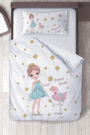 Cotton Micro Satin Swan Princess Girl's Room Children's Duvet Cover Set ibrtnb351 - instababyrooms