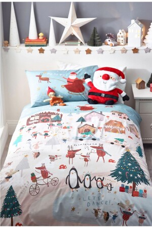 Cotton New Year's Eve Christmas Themed Deer Patterned New Year Children's Room Children's Bedding Set nev-christmas-5(1) - Jungle