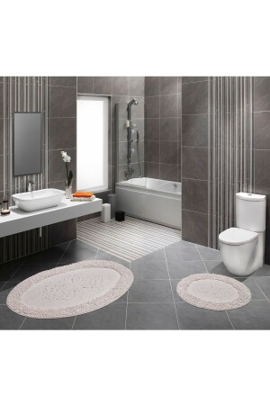 Cotton Pasta Oval 2-Piece Toilet Set Cream pastasermat1 - Sermat
