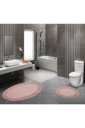 Cotton Pasta Oval 2-Piece Toilet Set Powder pastasermat1 - Sermat
