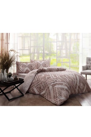 Cotton Satin Avril Double Coffee Duvet Cover Set 60241721 - Taç