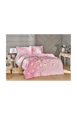Cotton Satin Double Duvet Cover Set Serlina Pink SERLINA - Taç