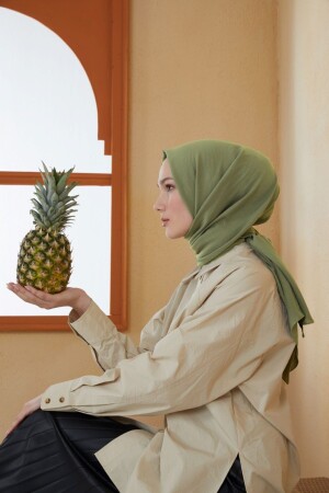 Cotton Scarf Shawl Green Desert Flower - Burden Ipek