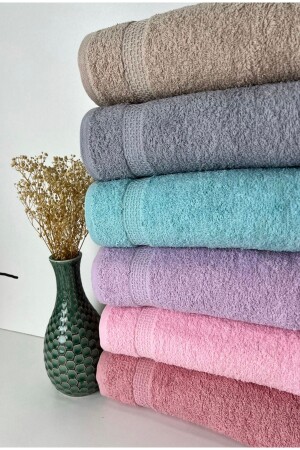 Cotton Set of 6 Colorful Jacquard 40x70 Hand and Face Towels *COLORFUL*JACQUARD - AYHANHOME