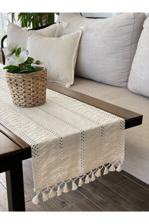 Cotton Shawl Motif Lace Knit Runner - Buldan Csn Tekstil