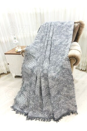 Cotton Sofa - Sofa Bed Cover 170x220 Alaca Smoked Anti-Slip Sofa Throw - Özlü Home