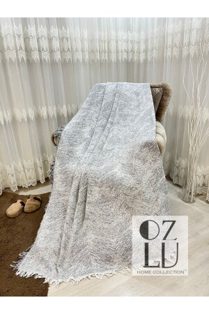 Cotton Sofa - Sofa Bed Cover 170x220 Pied Gray Anti-Slip Sofa Throw - Özlü Home
