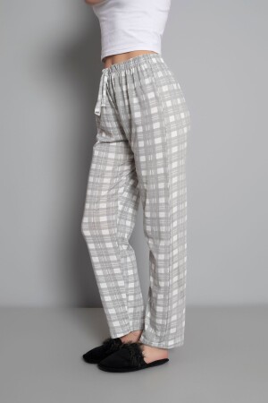 Cotton Thin Breathable Fabric Printed Women's Pajama Bottoms with Ribbon Waist Detail - Donex