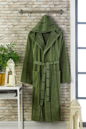 Cotton Velvet Hooded Unisex Bathrobe - Sedona