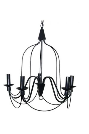 Countess 5-Piece Black Arm Chandelier KONTES05-0100-K - Taşcan Aydınlatma