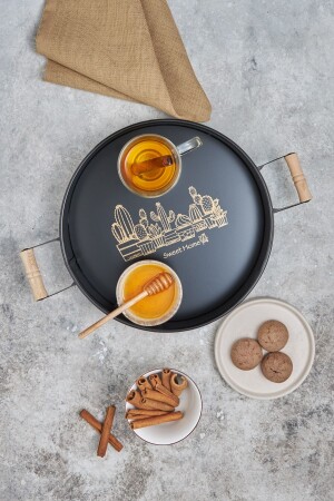 Country Round Black Tray 29 Cm 153. 03. 06. 8561-1 - Karaca