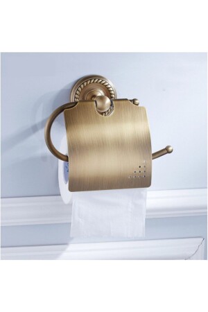 Covered Toilet Paper Holder Vintage Antique Brass VT195. 06 - Fause