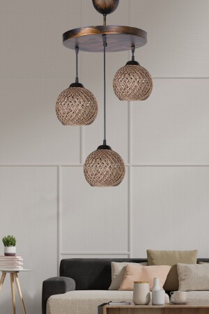Crayon 3 Lü Avize Jüt Kahve Hsra-44 HM198 - hmydesign