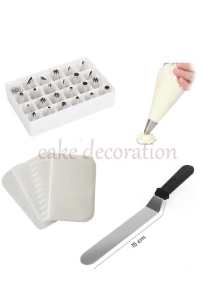 Cream Bag - 24-Piece Holder Set - 4-Piece Scraper - Cake Palette Set cream bag24-piece holder4-scraper15cm pallet - SANBON