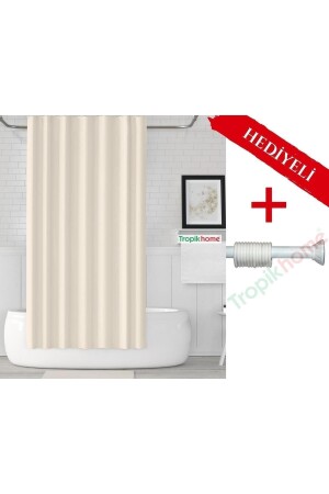 Cream Bath Curtain 180x200cm Single Wing Shower Curtain with Hanger Gift - Colorful Bathroom Shower Curtain - Tropikhome