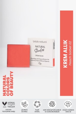 Cream Blush Peach Sorbet 02 100 % natürlich - Bade Natural