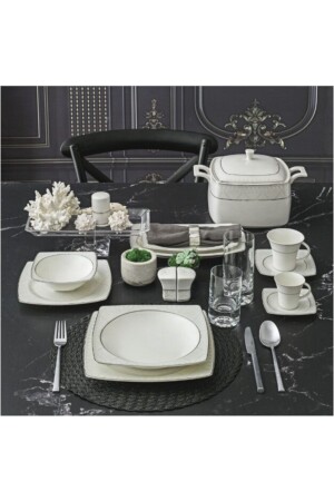 Cream Caroline 85 Piece Dinner Set 5450 GBSCR85KYT8405450 - Güral Porselen