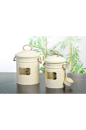 Cream Color Scaled 2-Piece Galvanized Dishwasher Detergent Box Y-1 - Yıldıray Metal