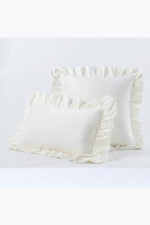 Cream Country Frilly Rectangular Throw Pillow Cover Soft Textured Vintage- Scandinavian- Bohemian- Christmas - Bc Home