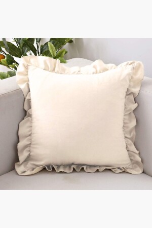 Cream Country Ruffled Square Throw Pillow Cover Soft Textured Vintage-Scandinavian-Bohemian-Christmas - Bc Home