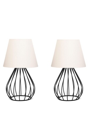 Cream Fabric Metal Body Double Lampshade Set Ayd-2603 AYD-2603 - HOMİNG