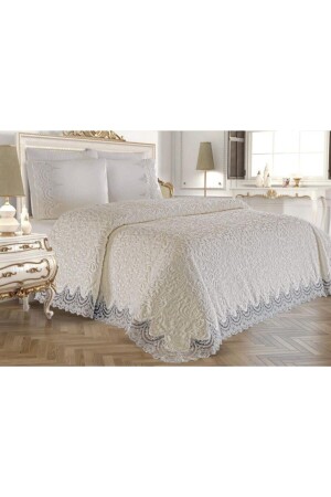 Cream French Laced Blanket Set ST01165 - Wedding Home