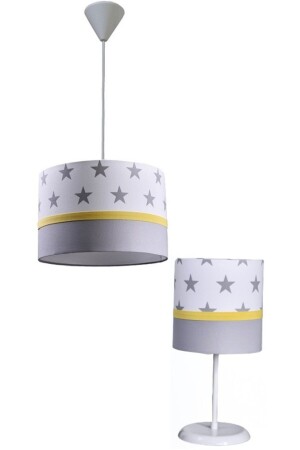 Cream Gray Starry Children's Room, Teenager and Baby Room, Boy Girl Chandelier and Lampshade Set. 5030 - ONAY AVİZE
