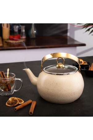 Cream Küre Herbal Tea Pot 1 lt - Tea Herbal Teapot Small Size 1 lt - Evren